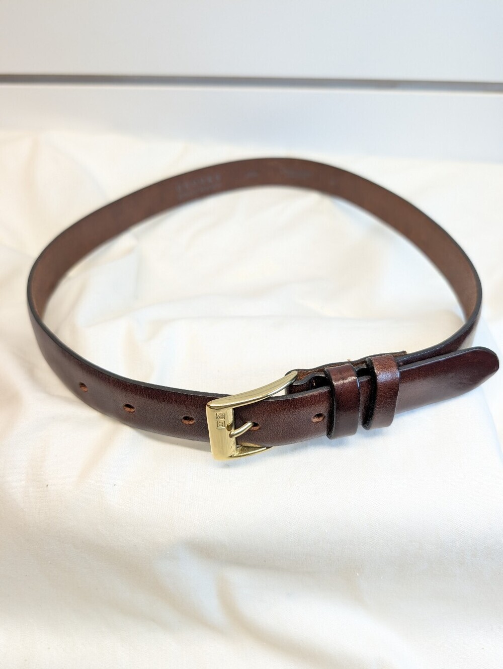 Brooks Brothers VTG Brown Leather Belt Size M with Brass Buckle EUC